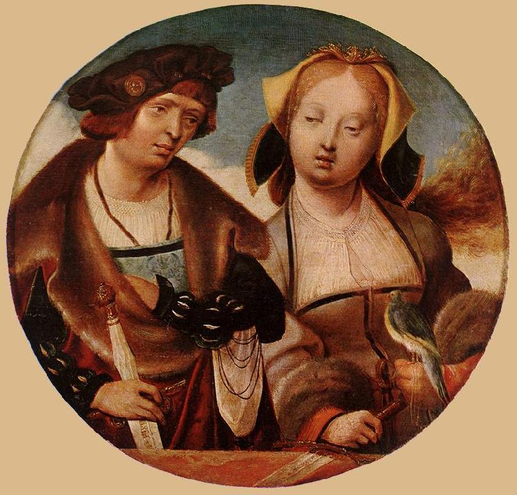 ENGELBRECHTSZ., Cornelis St Cecilia and her Fiance sdf Sweden oil painting art